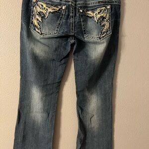 Miss Me Blue Jeans with Gold Accents